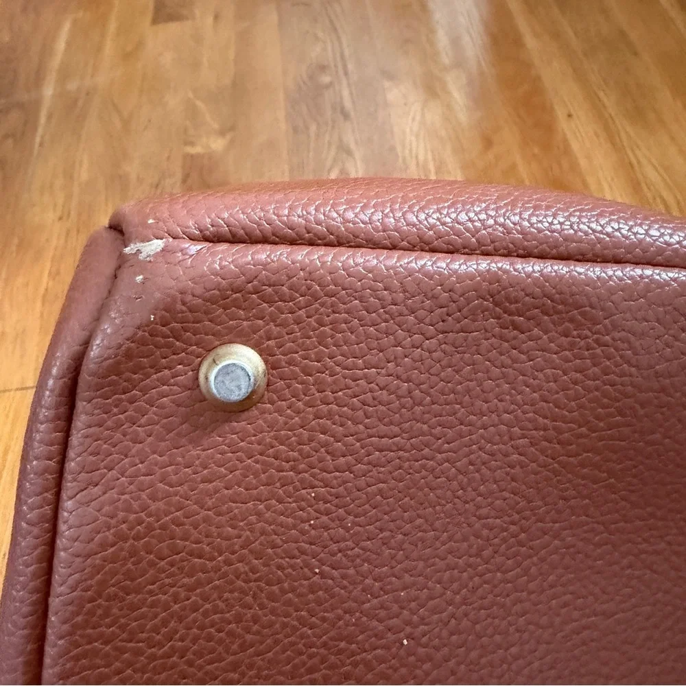 Freshly Picked Chestnut Brown Pebbled Leather Baby Backpack with Changing Pad
